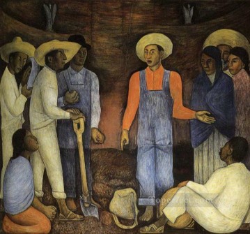 Diego Rivera Painting - la organización del movimiento agrario 1926 Diego Rivera